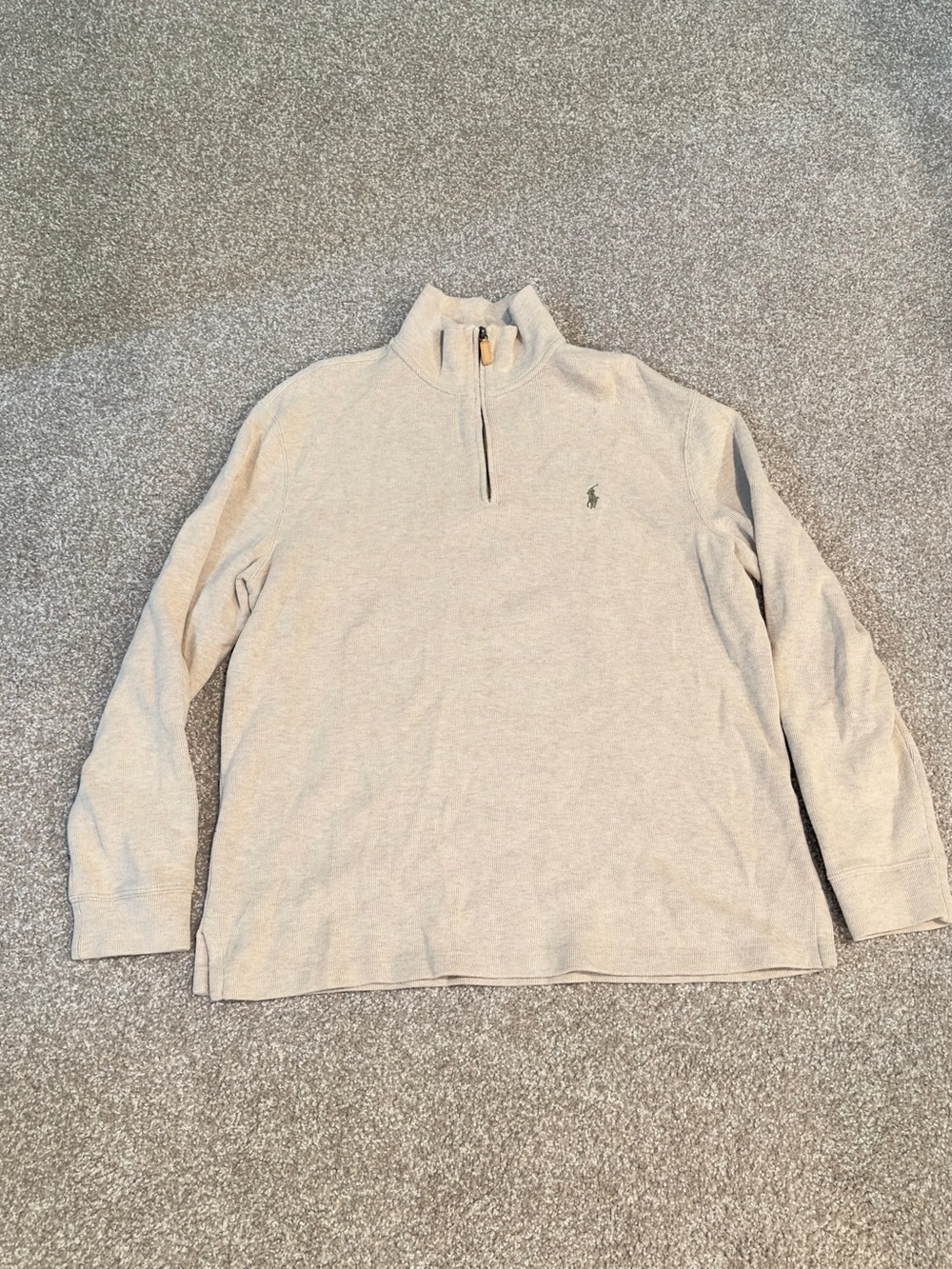 Polo by Ralph Lauren Men's Light Beige Half-Zip Sweater